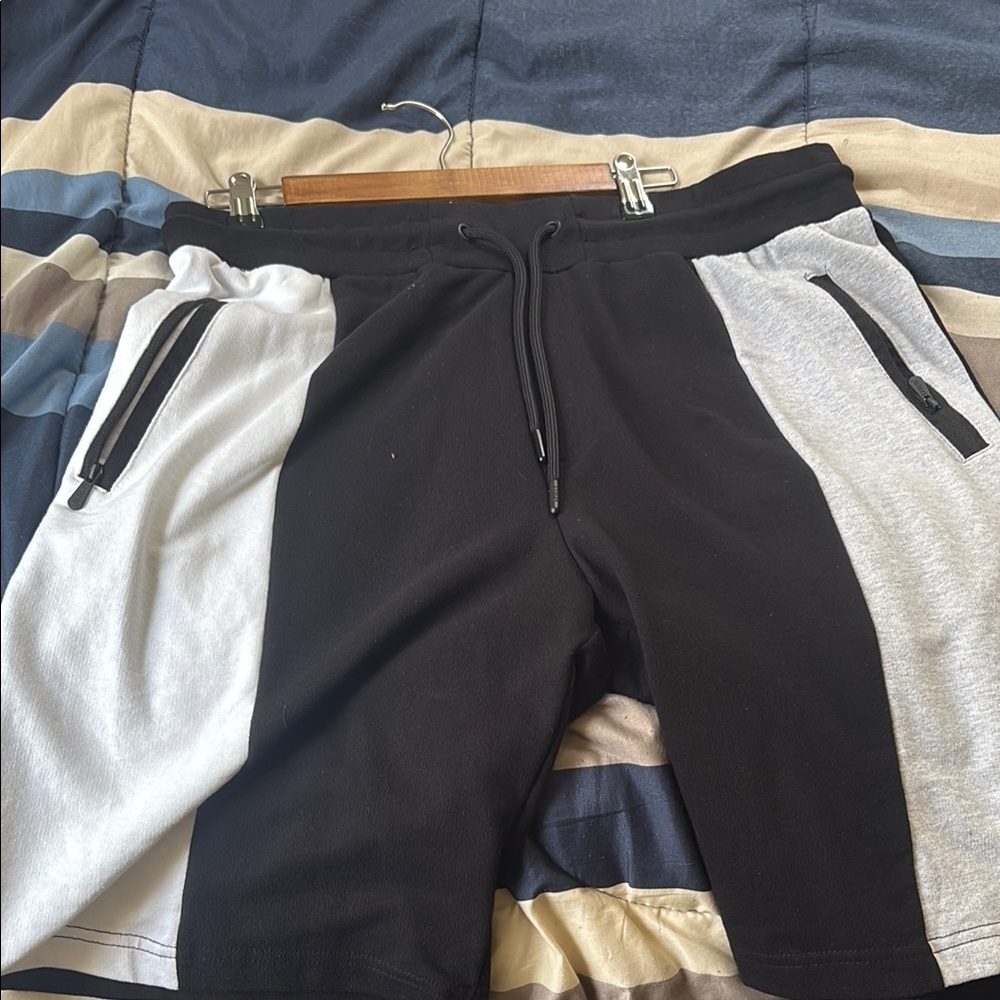Men's Athletic Shorts - Black and Gray